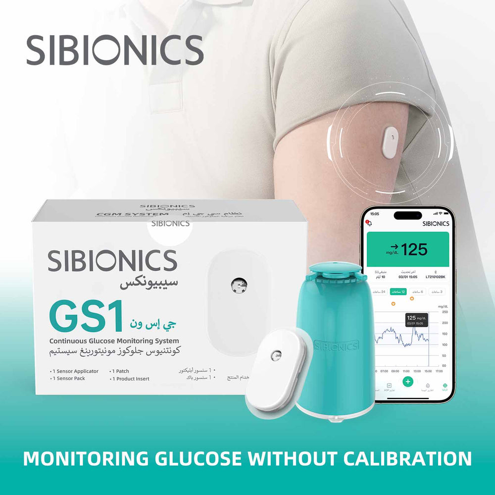 SIBIONICS GS1 Continuous Glucose Monitoring System (CGM).