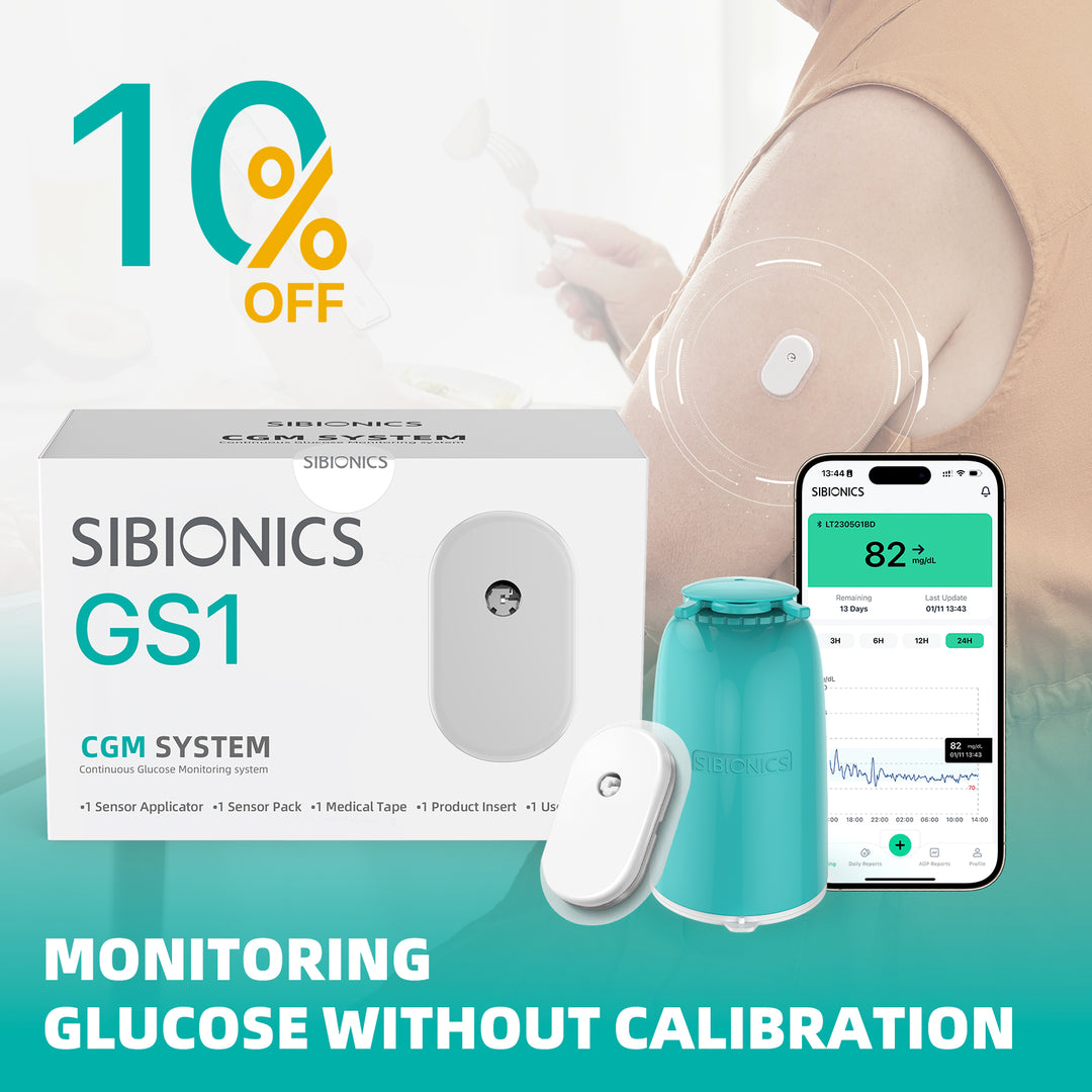 SIBIONICS GS1 14-dagen continu glucosemonitoringsysteem (CGM)