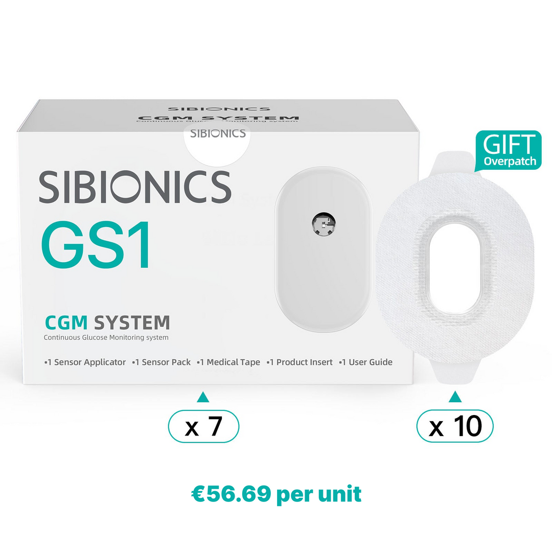 Sistema de monitoramento contínuo de glicose (CGM) SIBIONICS GS1 por 14 dias