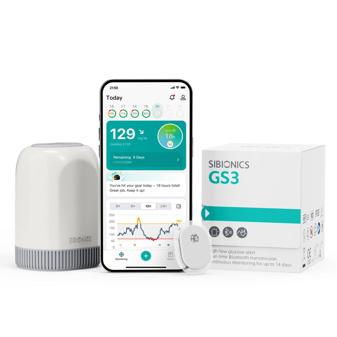 SIBIONICS GS3 CGM Glucose Sensor for 24/7 Continuous Monitoring - SIBIONICS