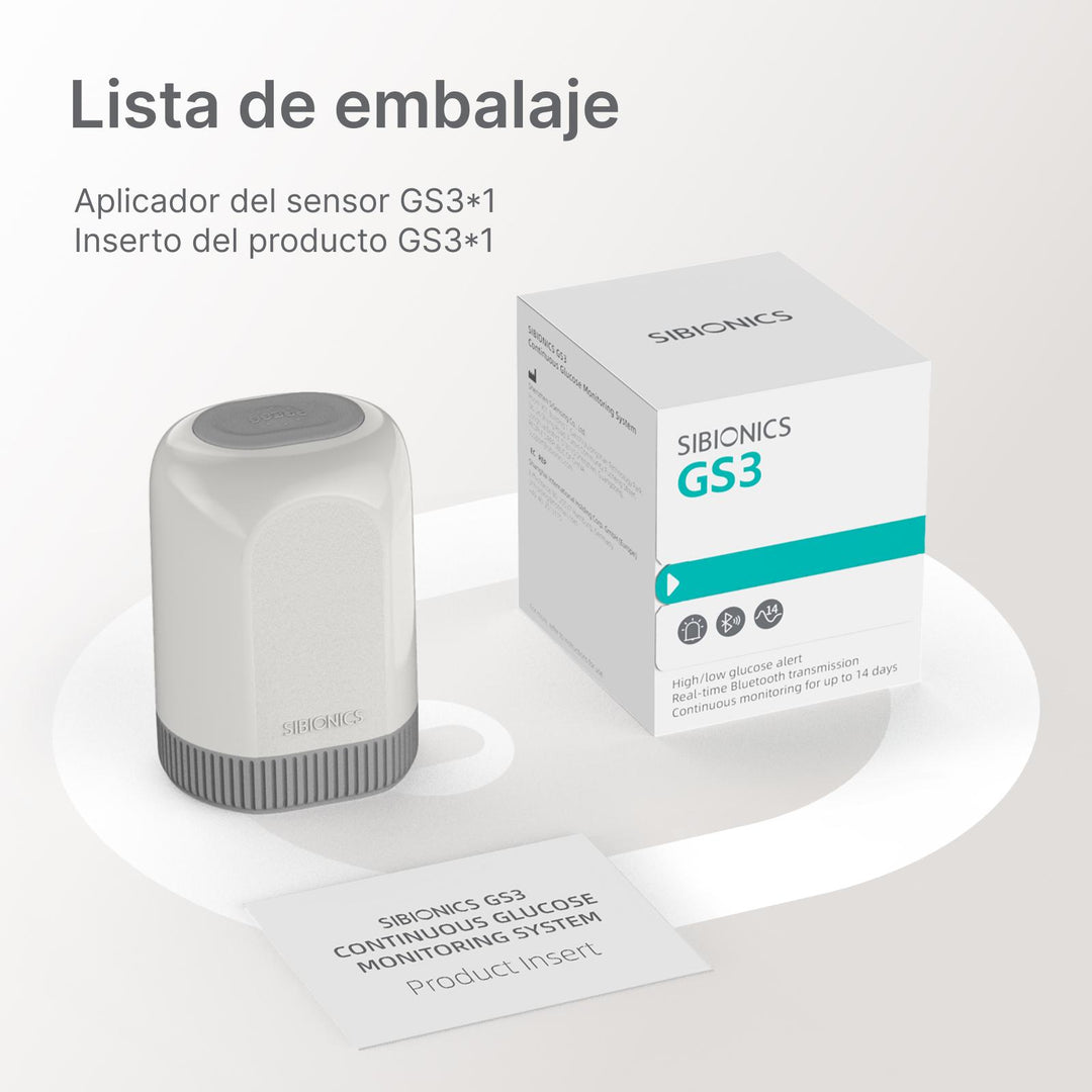 SIBIONICS GS3 CGM Glucose Sensor for 24/7 Continuous Monitoring - SIBIONICS